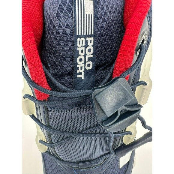 NWOB Polo Ralph Lauren Men's RLX Tech-SK-ATH RL-67 Sneakers, Navy/Red, Size 9D - Picture 10 of 11